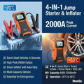 Ronix® PS-211 4-in-1 Jump Starter & Tire Inflator Battery Booster & Air Compressor, Preset Auto-Stop, Power Bank with LED Flashlight